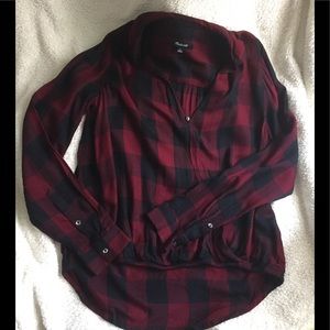 Madewell Plaid Long Sleeve Shirt Size Small